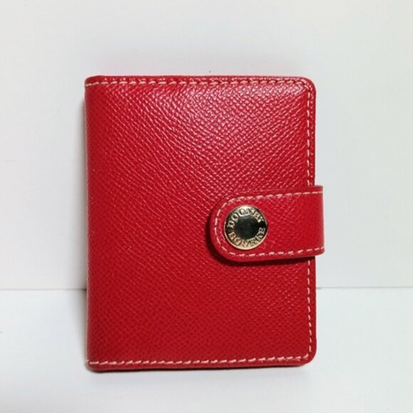 Dooney & Bourke Red Pebbled Leather Mini Snap Card Case - Picture 1 of 5